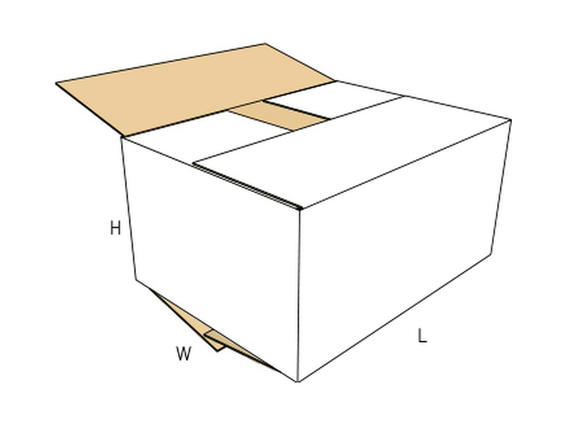 Slotted container — top flaps unequal